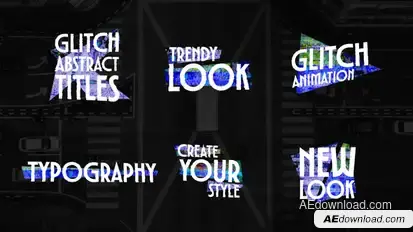 Glitch Abstract Titles Titles template preview