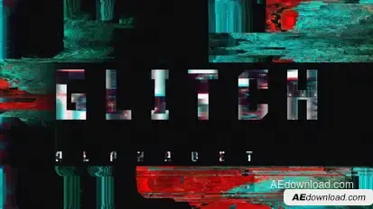 Glitch Alphabet Titles template preview