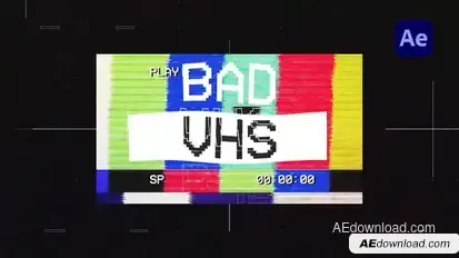 Glitch Bad TV Intro Openers template preview