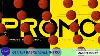 Glitch Basketball Intro Openers template preview