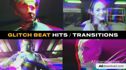 Glitch Beat Hits and Transitions | After Effects Elements template preview
