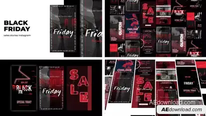 Glitch Black Friday Stories Instagram Product Promo template preview