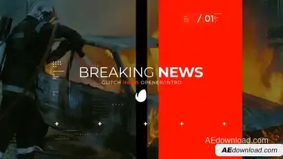 Glitch Breaking News broadcast-packages template preview