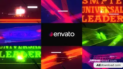 Glitch Brushstroke Intro V2 Logo Stings template preview
