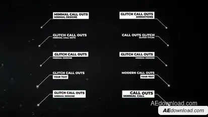 Glitch Call Outs | After Effects Titles template preview