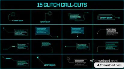Glitch Call-Outs Elements template preview