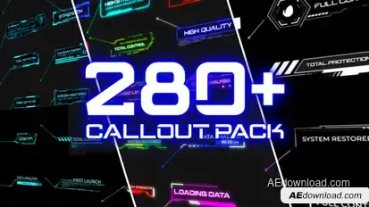 Glitch Callout Pack Titles template preview