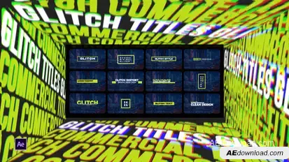 Glitch Commercial Titles | After Effects Titles template preview
