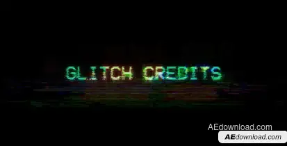 Glitch Credits Titles template preview