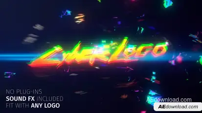 Glitch Cyber Logo Logo Stings template preview