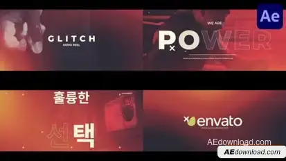 Glitch Demo Reel for After Effects Openers template preview