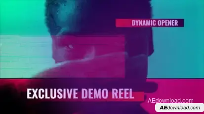 Glitch Demo Reel Video Displays template preview
