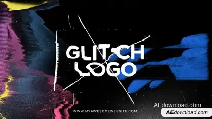 Glitch Distortion Logo Intro Logo Stings template preview