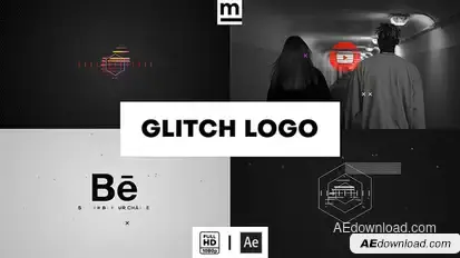Glitch Fast Logo Logo Stings template preview