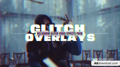 Glitch Hologram Video Effect Overlays Elements template preview