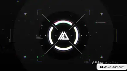 Glitch HUD Logo Titles template preview