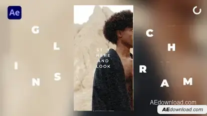 Glitch Instagram Stories Titles template preview
