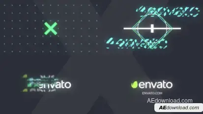 Glitch Intro Logo Stings template preview