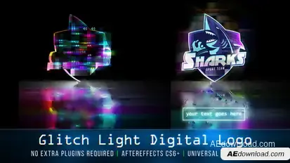 Glitch Light Digital Logo Logo Stings template preview
