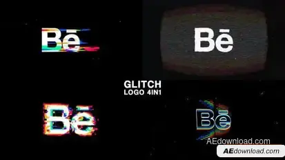 Glitch Logo_4in1 Logo Stings template preview