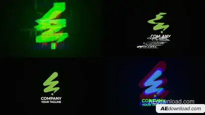 Glitch Logo Elements template preview