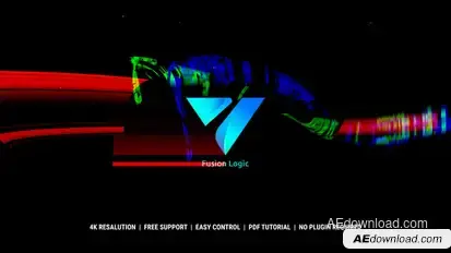 Glitch logo Logo Stings template preview