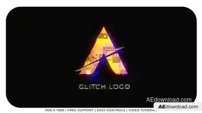 Glitch Logo Logo Stings template preview