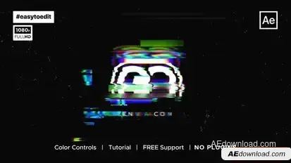 Glitch Logo Animation Logo Stings template preview