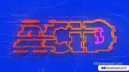 Glitch Logo Animation Logo Stings template preview