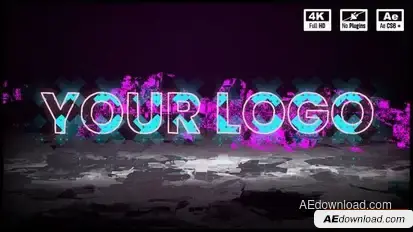 Glitch Logo Animation Logo Stings template preview