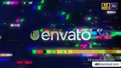 Glitch Logo Intro Logo Stings template preview