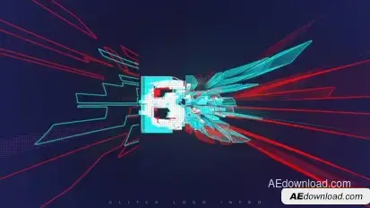Glitch Logo Intro Logo Stings template preview