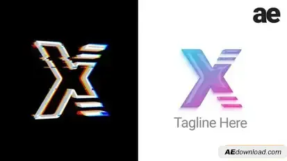 Glitch Logo Intro Logo Stings template preview