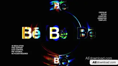 Glitch Logo Intro Logo Stings template preview