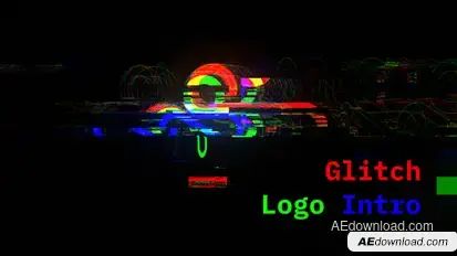 Glitch Logo Intro Logo Stings template preview