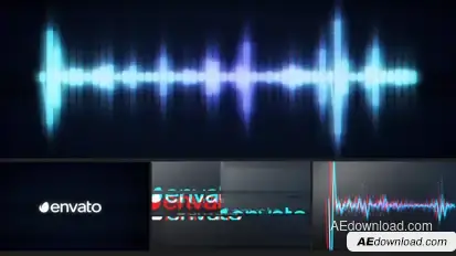 Glitch Logo Music Visualizer Logo Stings template preview