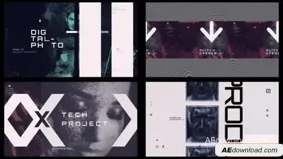 Glitch Logo Opener Openers template preview