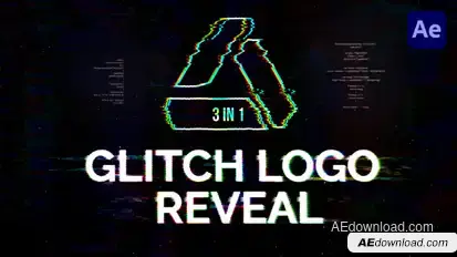 Glitch Logo Reveal Logo Stings template preview