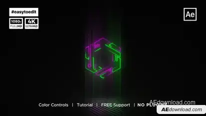 Glitch Logo Reveal Titles template preview