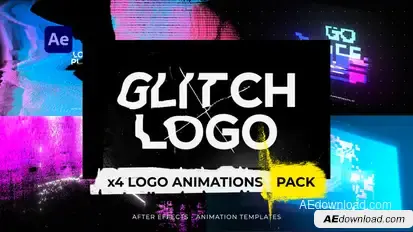 Glitch Logos Intro Pack Logo Stings template preview