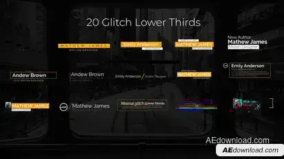 Glitch Lower Thirds Titles template preview
