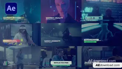 Glitch Lower Thirds Titles template preview