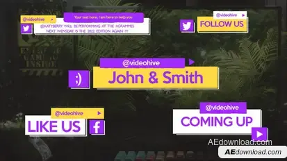 Glitch Lower Thirds Set broadcast-packages template preview