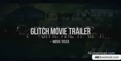 Glitch Movie Trailer Video Displays template preview