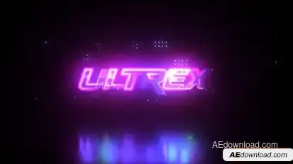 Glitch Neon Logo Intro Logo Stings template preview