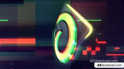 Glitch Neon Logo Reveal Logo Stings template preview