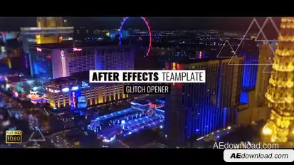Glitch Opener Video Displays template preview