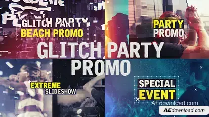 Glitch Party Promo Openers template preview