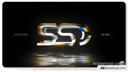 Glitch Reflection Logo Reveal Logo Stings template preview