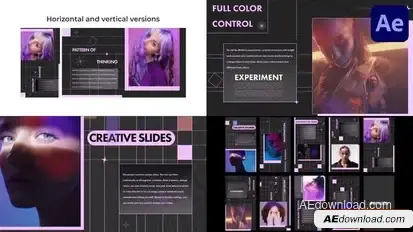Glitch Retro Slideshow for After Effects Openers template preview